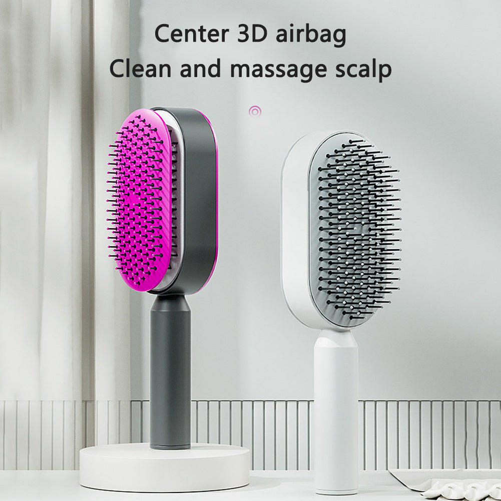 Image of Self Cleaning Hair Brush For Women Onekey Cleaning Hair Loss