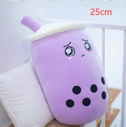 Cute Fruit Drink Plush Stuffed Soft Strawberry Milk Tea Plush Boba 