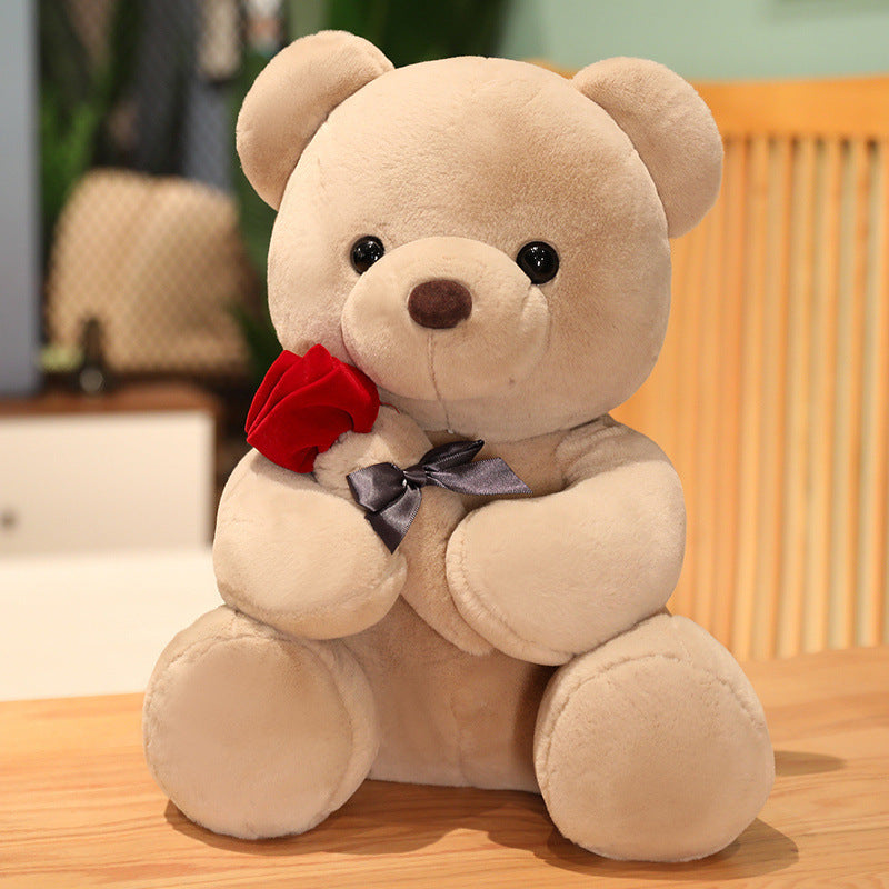23-45cm New Lovely Hug Roses Teddy Bear Plush Pillow 