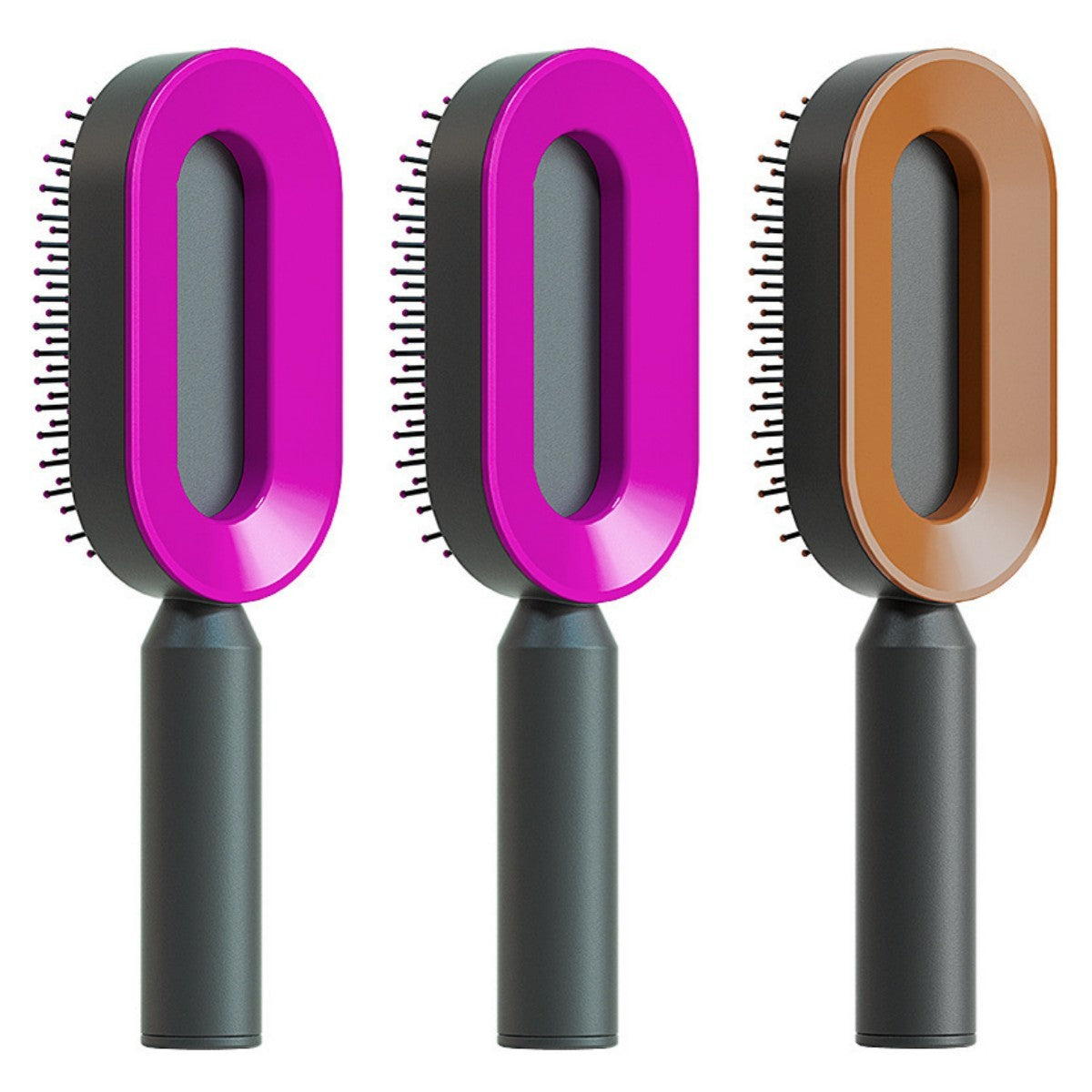 Image of Self Cleaning Hair Brush For Women Onekey Cleaning Hair Loss