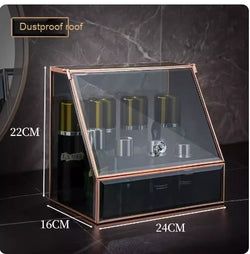 Image of Glass Cosmetics Storage Box Dustproof Desktop
