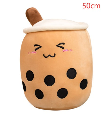 Cute Fruit Drink Plush Stuffed Soft Strawberry Milk Tea Plush Boba 