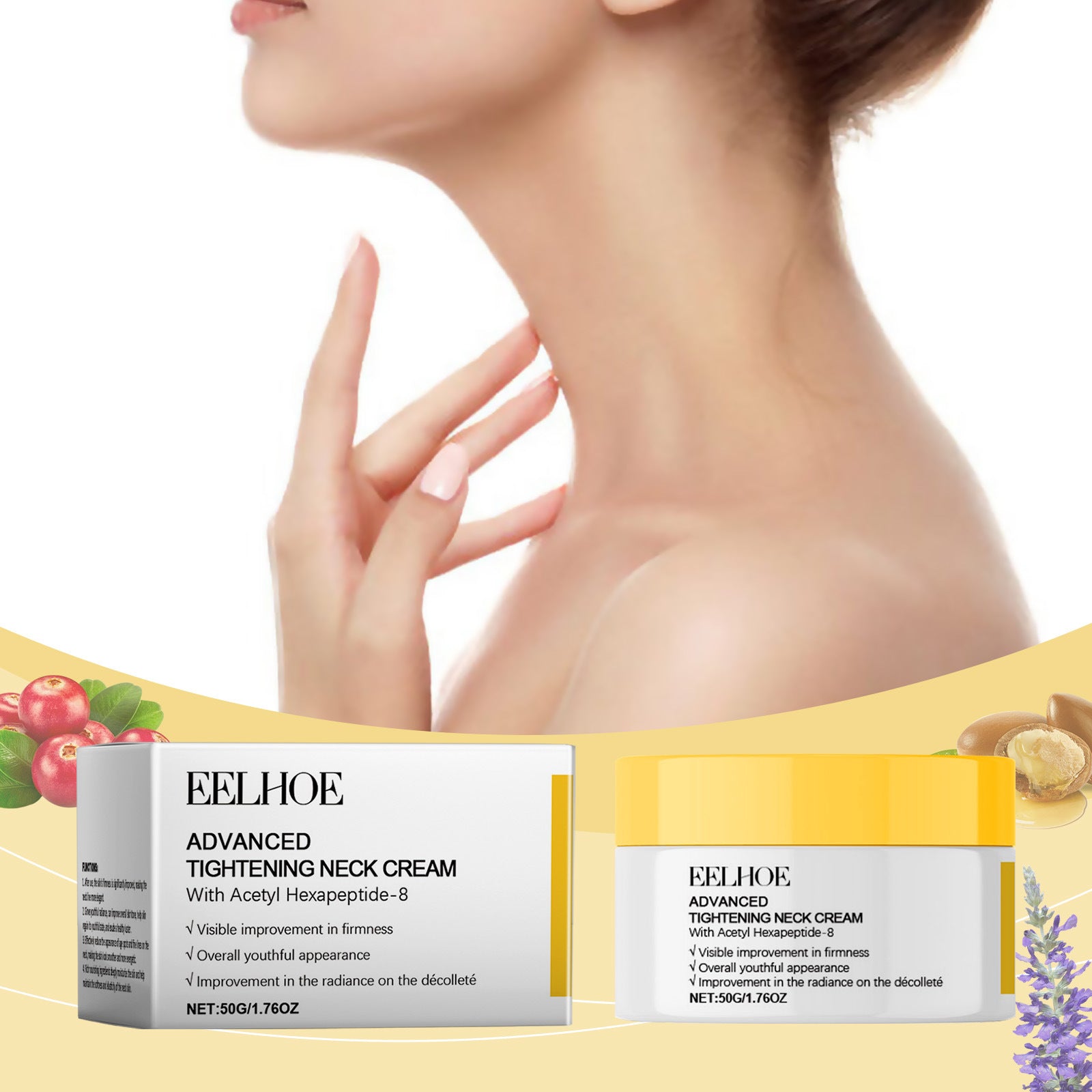Care For Neck Skin Neck Creamy white background