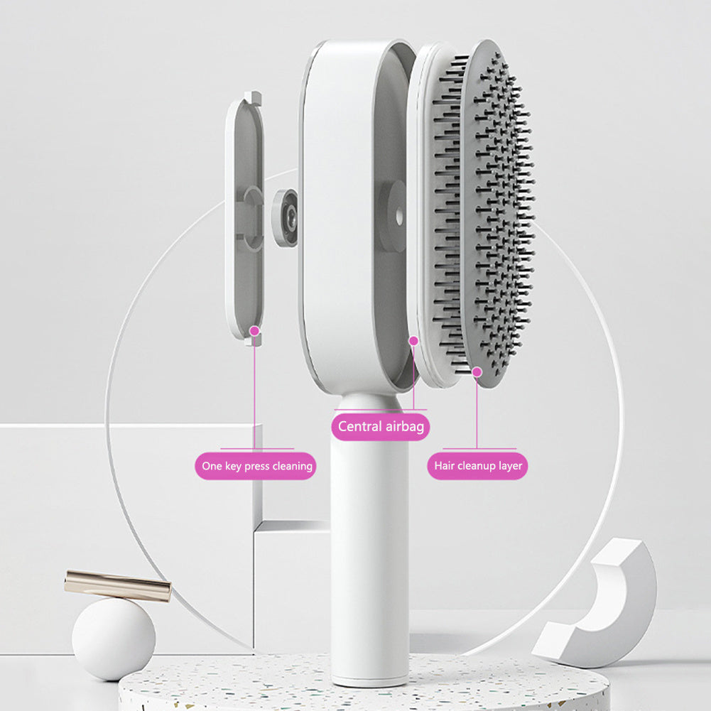 Image of Self Cleaning Hair Brush For Women Onekey Cleaning Hair Loss