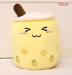 Image of Cute Fruit Drink Plush Stuffed Soft Strawberry Milk Tea Plush Boba 