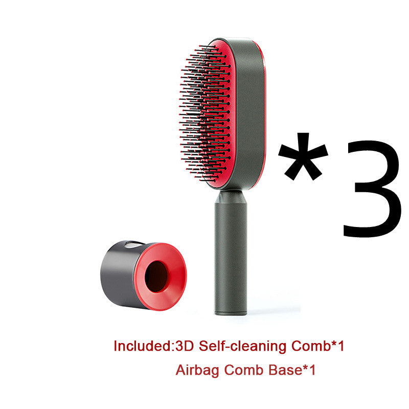 Image of Self Cleaning Hair Brush For Women Onekey Cleaning Hair Loss