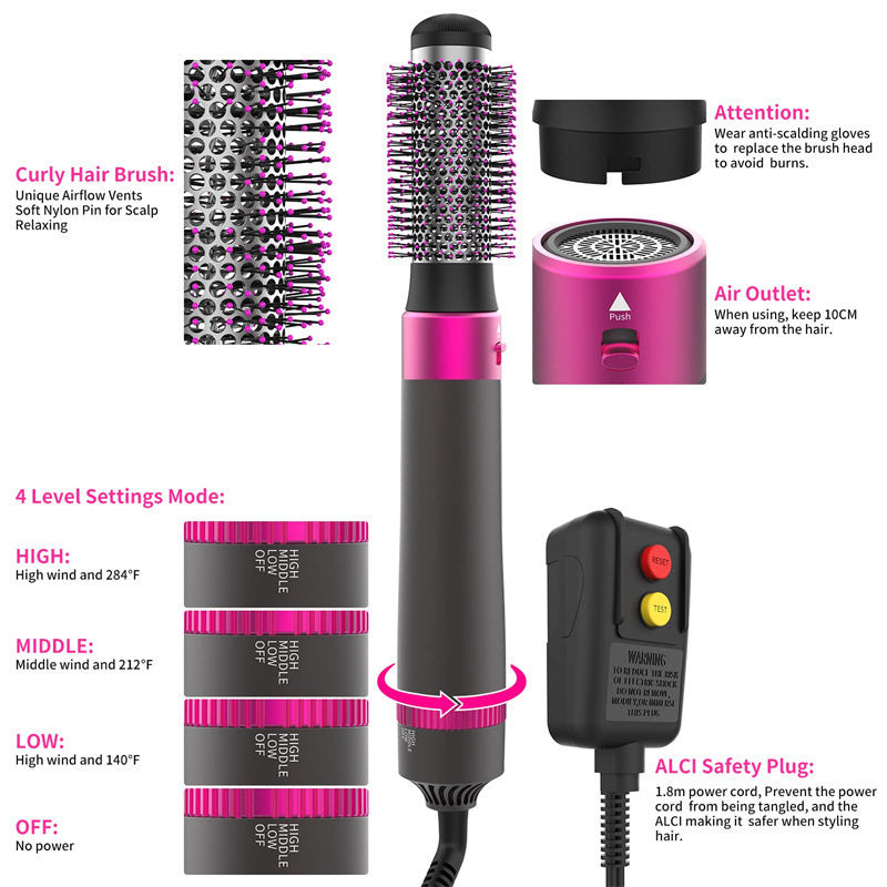 Professional 5 In 1 Hair Dryer Brush Dryer And Straightening