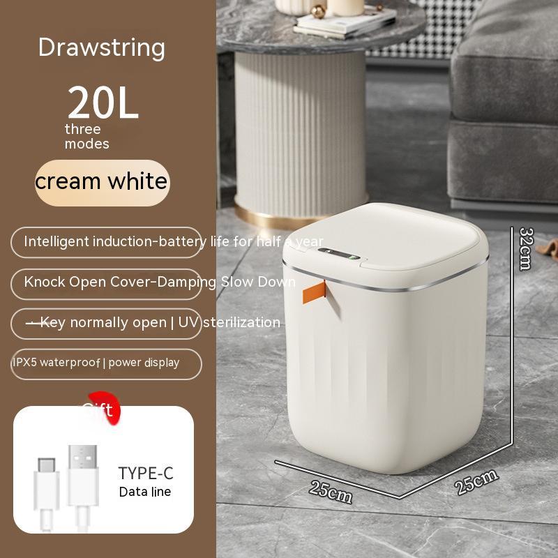 Smart Trash Can With Lid For Bedroom And Living Room Kitchen 