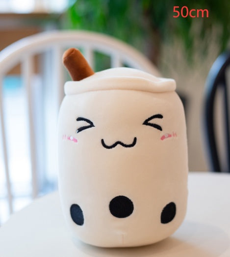 Cute Fruit Drink Plush Stuffed Soft Strawberry Milk Tea Plush Boba 
