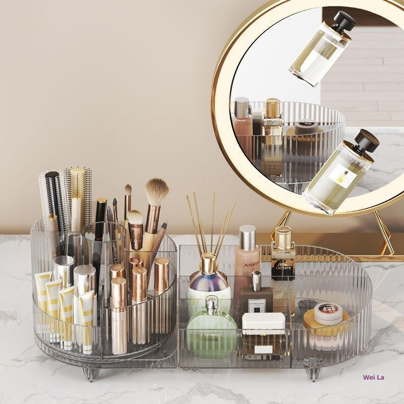 Cosmetics Storage Box Large Capacity Rotatable Dresser Table