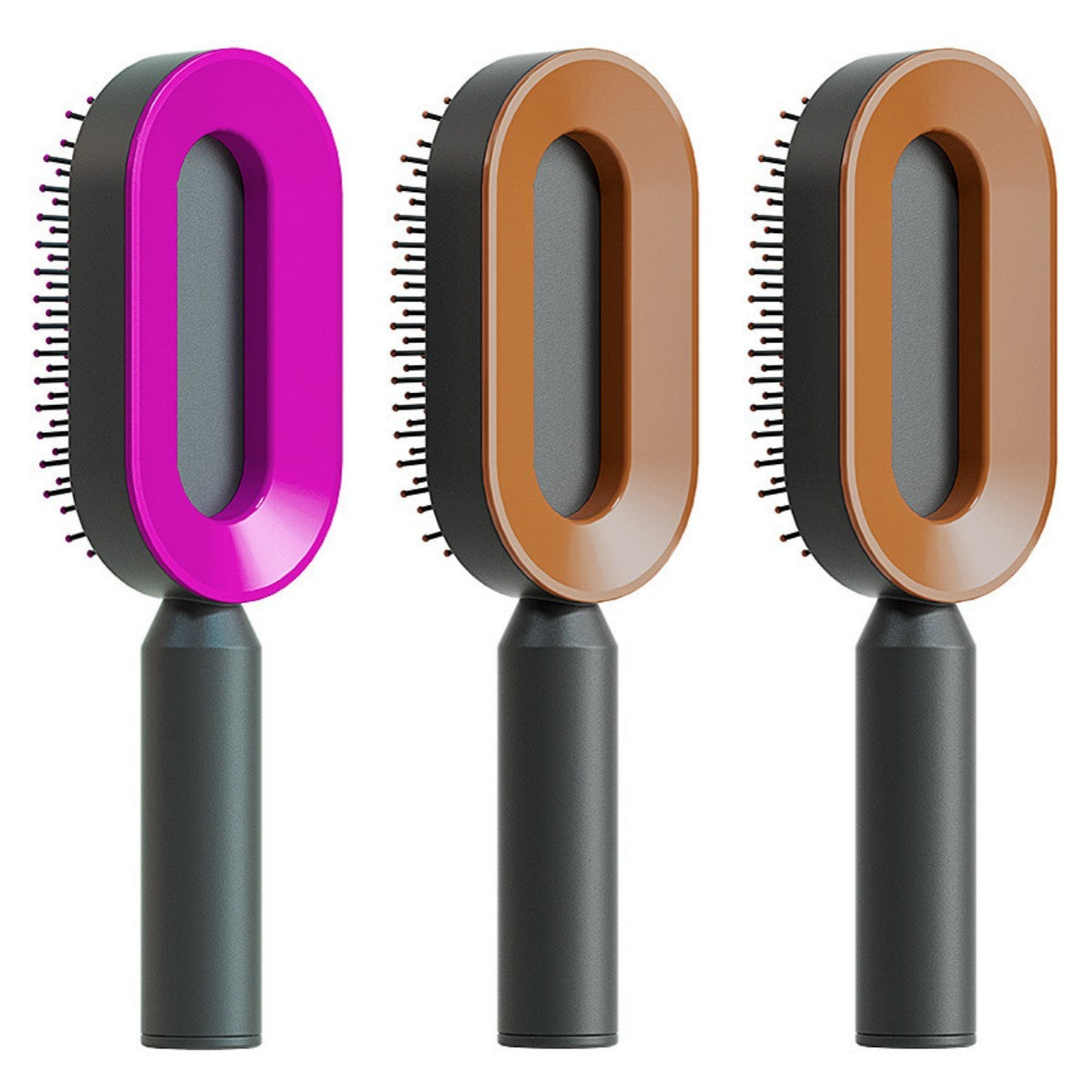 Image of Self Cleaning Hair Brush For Women Onekey Cleaning Hair Loss