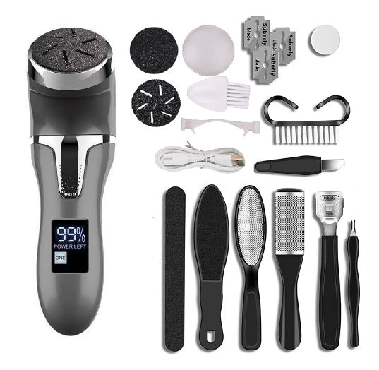 Image of LCD Digital Display Electric Vacuum Cleaner Foot Scrubber Exfoliating Pedicure Beauty Supplies Gadgets