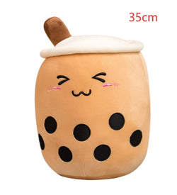 Image of Cute Fruit Drink Plush Stuffed Soft Strawberry Milk Tea Plush Boba 