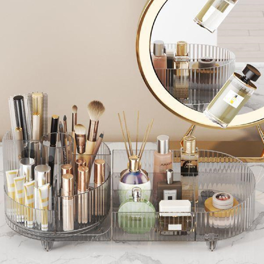 Cosmetics Storage Box Large Capacity Rotatable Dresser Table