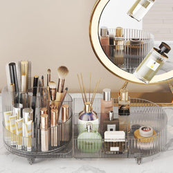 Image of Cosmetics Storage Box Large Capacity Rotatable Dresser Table