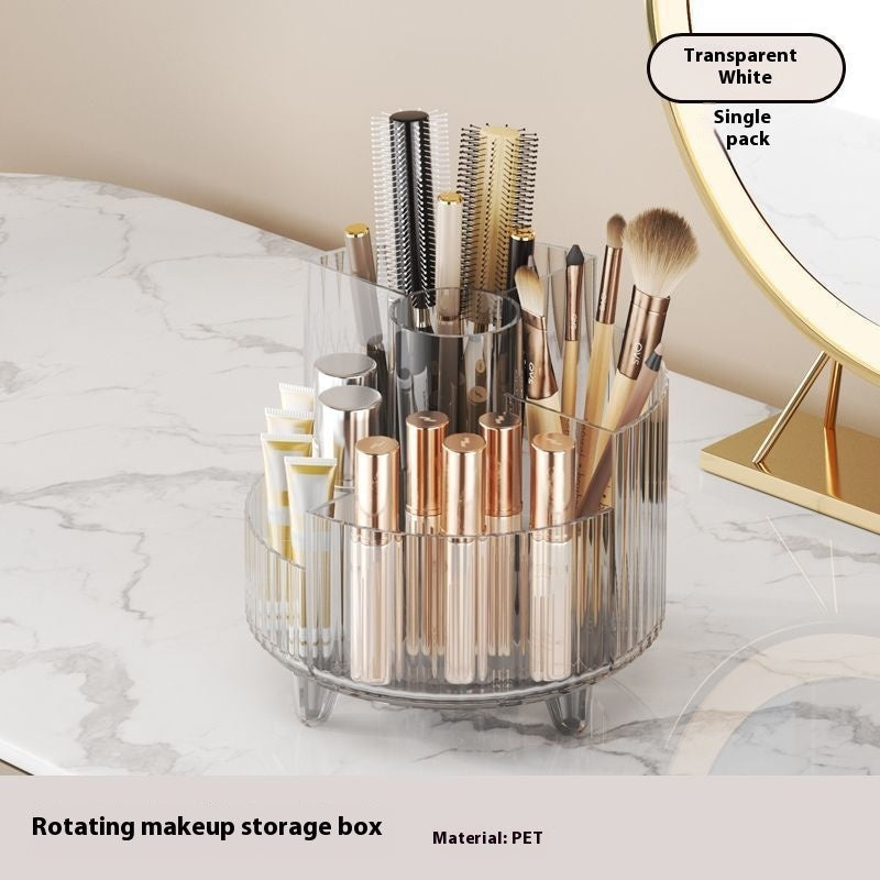 Cosmetics Storage Box Large Capacity Rotatable Dresser Table