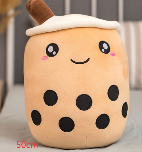 Cute Fruit Drink Plush Stuffed Soft Strawberry Milk Tea Plush Boba 