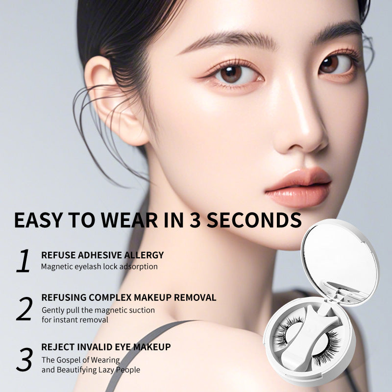 Image of Magnetic False Eyelashes Integrated Storage Box Glue-free Magnet False Eyelashes Natural Makeup Tools With Applicater