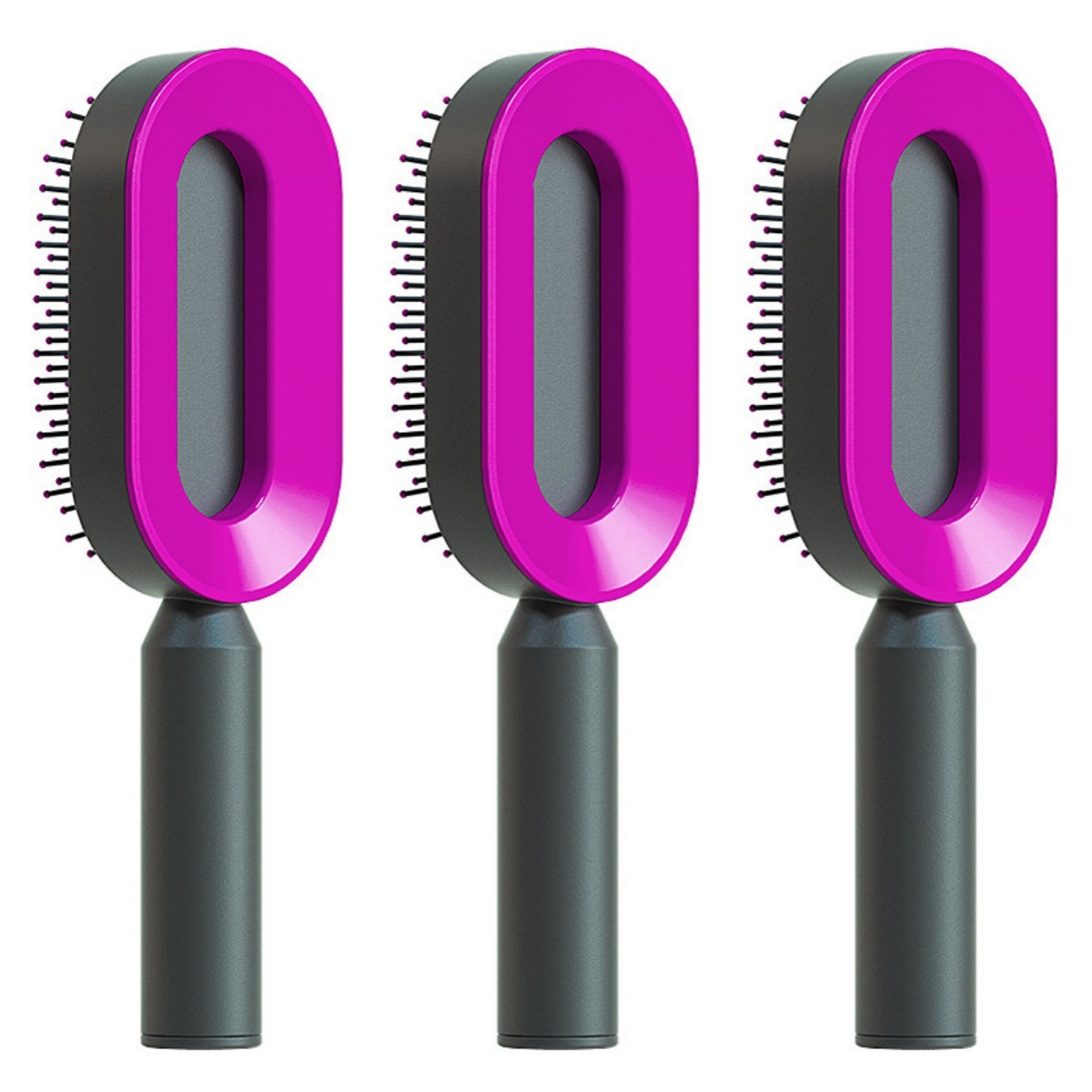 Image of Self Cleaning Hair Brush For Women Onekey Cleaning Hair Loss