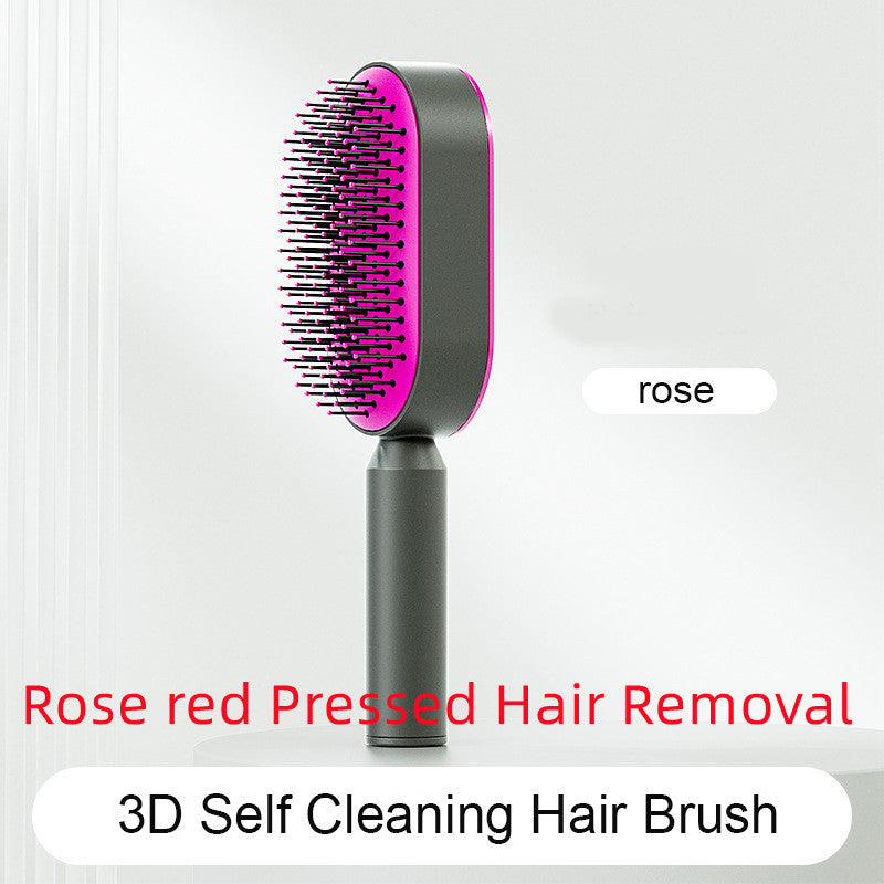 Image of Self Cleaning Hair Brush For Women Onekey Cleaning Hair Loss