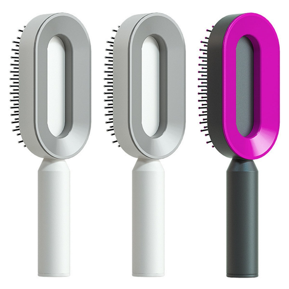 Image of Self Cleaning Hair Brush For Women Onekey Cleaning Hair Loss