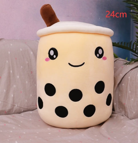 Cute Fruit Drink Plush Stuffed Soft Strawberry Milk Tea Plush Boba 