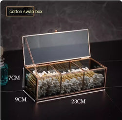 Image of Glass Cosmetics Storage Box Dustproof Desktop