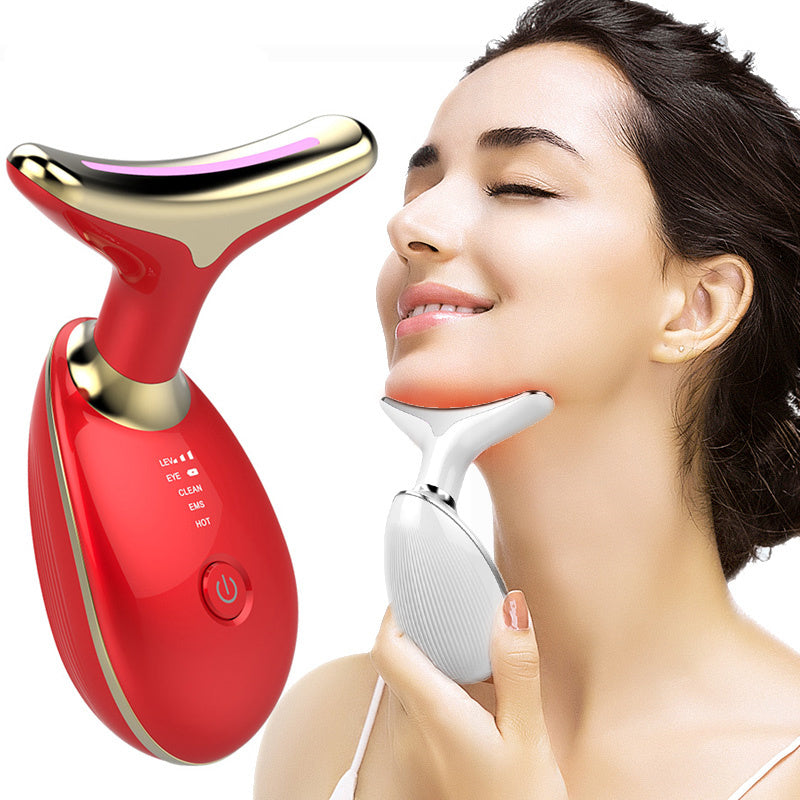 EMS Thermal Neck Lifting And Tighten Massager Electric Micro