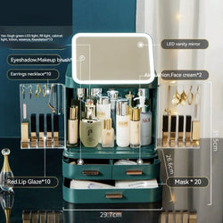 Image of Mirror Integrated Light Desktop Large Capacity Lipstick Skin