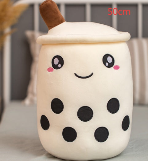 Cute Fruit Drink Plush Stuffed Soft Strawberry Milk Tea Plush Boba 